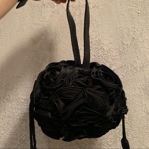 Sasha Vintage Black Drawstring Purse